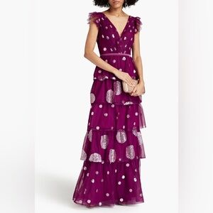 NWT Marchesa Notte Tiered Tulle Gown, size 8